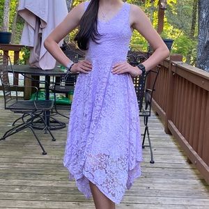 Lavender lace cocktail dress